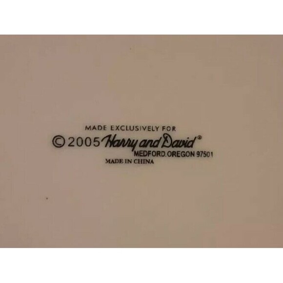 EXTREMELY RARE Harry & David Dessert Plate Poinsettia Plaid Pattern 8" - Picture 4 of 4